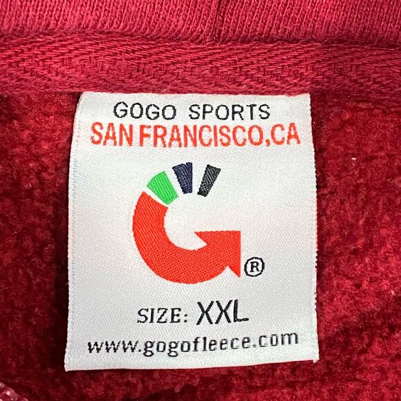 San Francisco Logo Zip Front Hoodie Size XXL Red with Pockets Unisex California - Picture 4 of 5